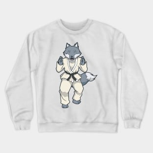 Comic wolf does judo Crewneck Sweatshirt